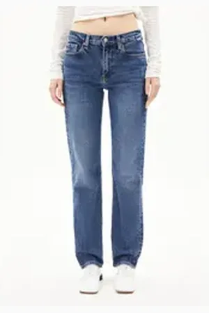 Armedangels Straight-Jeans CARENAA Damen (Comfort-Stretch, 1-tlg., Slim Fit) atmospheric blau 30/34