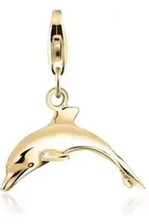 Nenalina Charm-Einhänger Charm Delfin Tier Anhänger 925 Silber, Delfin goldfarben
