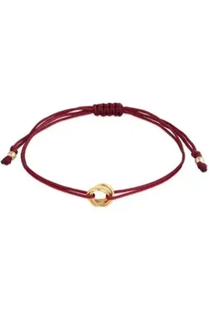 Elli Armband Kreis Verschlungen Rund Textilband 925 Silber, Kreis rot