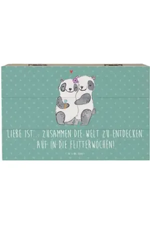 Mr. & Mrs. Panda Dekokiste 19 x 12 cm Liebe Flitterwochen - Meeresbrise - Geschenk, Zweisamkeit, (1 St) blau