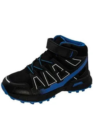 Fischer Markenschuh Martin Wanderschuh aus Synthetik, mit Textilfutter, mit Gummizug + Klettverschluss blau|schwarz 27 EU