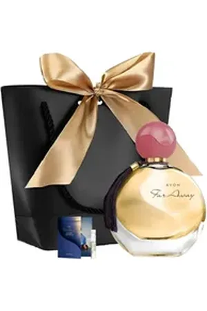 Avon Eau de Parfum FAR AWAY Spray Taschenspray Deoroller Geschenktasche Set, 3-tlg., Langanhaltender Lieblingsduft, Orientale Verführung, Geschenkset