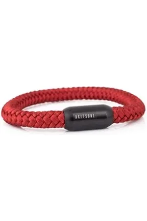 Akitsune Armband Portus Segeltau-Armband Schwarz-Weinrot 21cm 21cm