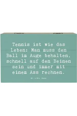 Mr. & Mrs. Panda Dekokiste 19 x 12 cm Spruch Tennis Lebensweisheit - Meeresbrise - Geschenk, Ath (1 St) blau
