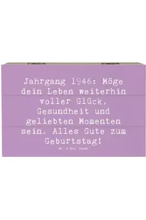 Mr. & Mrs. Panda Dekokiste 19 x 12 cm Spruch 1946 Geburtstag - Lavendeltraum - Geschenk, Geburts (1 St) lila