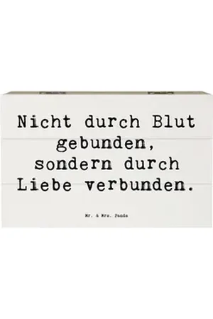 Mr. & Mrs. Panda Dekokiste 19 x 12 cm Spruch Adoptivbruder Liebe - Weiß - Geschenk, Blutsverwand (1 St) weiß