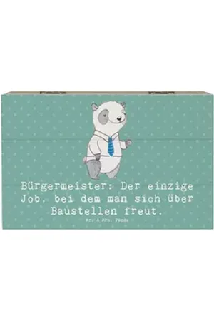 Mr. & Mrs. Panda Dekokiste 19 x 12 cm Bürgermeister Freude - Meeresbrise - Geschenk, Beruf, Geme (1 St) blau