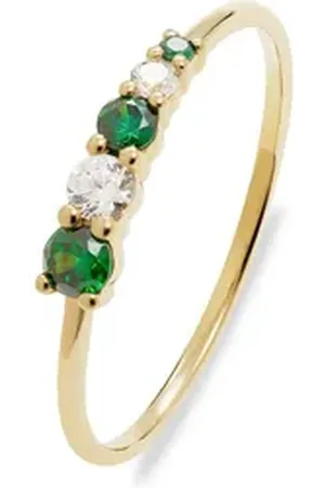 CHRIST Silberring Damen-Ring 925er Silber, recycelt Zirkonia, Zirkonia gelb|goldfarben 56