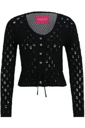 KRÜGER Krüger Madl Strickjacke (1-tlg) Lochmuster schwarz L