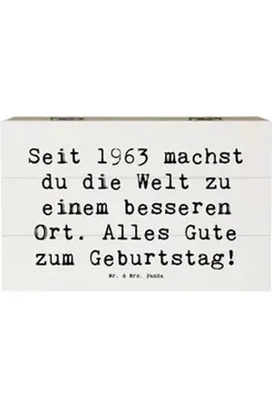 Mr. & Mrs. Panda Dekokiste 19 x 12 cm Spruch 1963 Geburtstag - Weiß - Geschenk, Alles Gute zum G (1 St) weiß
