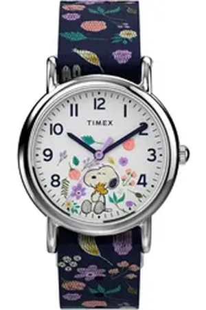 Timex Quarzuhr PEANUTS WEEKENDER TW2V45900VV, Armbanduhr, Kinderuhr, Lernuhr, Mädchen, Schulanfang, Geschenkidee blau