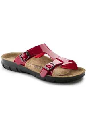 Birkenstock Damen-Pantolette Sofia, BirkoFlor, schmal Pantolette rot