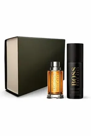 HUGO BOSS Eau de Parfum BOSS The Scent Spray 50 ml, Deodorant 150 ml, Geschenkbox, 3-tlg., Männerparfüm, holziger Duft, verführerischer Duft, Geschenk für Ihn.
