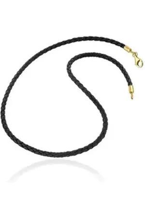 Nenalina Kette ohne Anhänger Lederhalsband Basic Kette Kombinierbar 925 Silber goldfarben
