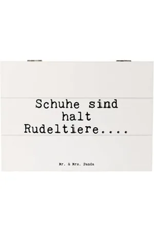 Mr. & Mrs. Panda Dekokiste Schuhe sind halt Rudeltiere....... - Weiß - Geschenk, Mädchen, Dekoki (1 St) weiß