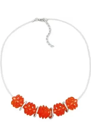 GALLAY Perlenkette Kette 5x Spiralperle rot-matt (1-tlg) rot