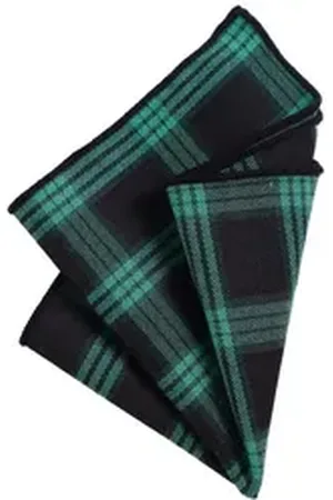 DonDon Einstecktuch Herren Hanky hochwertiges Einstecktuch 23 x 23 cm Baumwolle, (Packung, 1-St), vorgefaltet, kariert, Baumwolle schwarz|grün