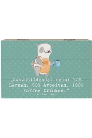 Mr. & Mrs. Panda Dekokiste 19 x 12 cm Auszubildender - Meeresbrise - Geschenk, Lernen, humorvoll (1 St) blau