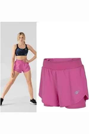 4F Leggings - Damen Trainingsshorts "Shorts in Shorts" - pink 36/S