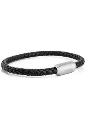 Akitsune Lederarmband Silvus Lederarmband Silber - Schwarz 22,50cm 22,50cm