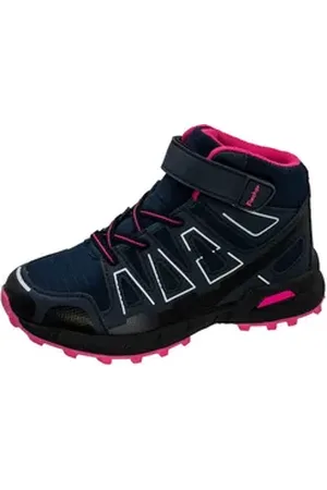 Fischer Markenschuh Martin Wanderschuh aus Synthetik, mit Textilfutter, mit Gummizug + Klettverschluss blau 32 EU