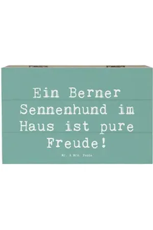 Mr. & Mrs. Panda Dekokiste 19 x 12 cm Spruch Berner Sennenhund Freude - Meeresbrise - Geschenk, (1 St) blau