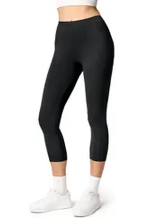 Ladeheid Leggings Damen 3/4 Capri Hose aus Baumwolle LA40-132 (1-tlg) elastischer Bund schwarz 3XL