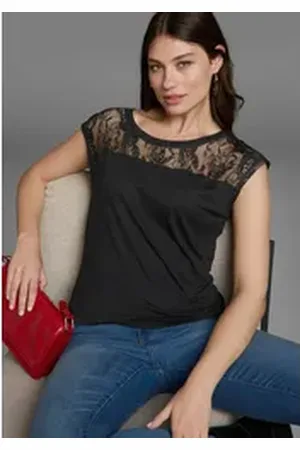 AJC Rundhalsshirt Kurzarm, figurbetont, unifarben, Rundhals, aus Single Jersey schwarz 44/46 (L)