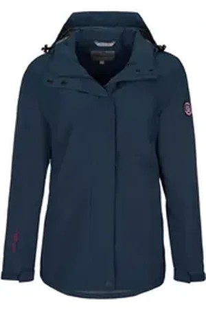 Blue Wave Funktionsjacke Damen Jacke Britta - Funktionsmantel abnehmbare Kapuze & Mesh-Futter blau 52