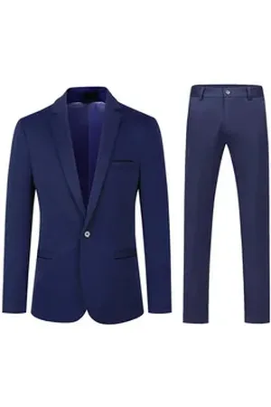 Allthemen Anzug (2 tlg) Herrenanzug Slim Fit Hochzeitanzug für Männer blau 52