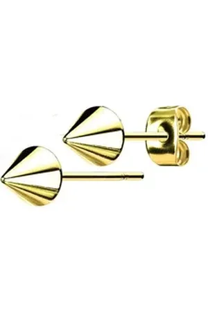 Bungsa Ohrring-Set Ohrstecker Kegel 5mm aus Edelstahl Unisex (1 Paar (2 Stück), 2-tlg), Ohrschmuck Ohrringe goldfarben