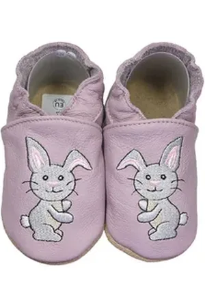 HOBEA Krabbelschuhe Hase pastell lila 22/23 (11⁄2 - 2 Jahre) Krabbelsohle Krabbelschuh handgefertigt in der EU, Rutschfest und flexibel lila 22-23 EU