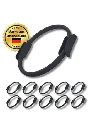 Bennett Winch Pilates-Ring Ganzkörpertraining im Set (2, 5 oder 10 Stück), Umweltfreundlich (10-tlg), Ideal für jedes Geschlecht, jedes Alter und jedes Trainingslevel schwarz