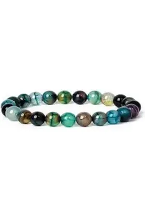 Bungsa Armband Armband Naturstein-Perlen verschiedene Farben Unisex (1 Armband, 1-tlg), Bracelet Armschmuck blau|bunt Achat-Mix blau