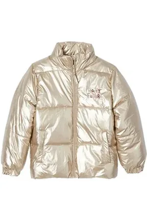 Vertbaudet Steppjacke Mädchen Light-Steppjacke in Metallic-Optik gelb 146/152