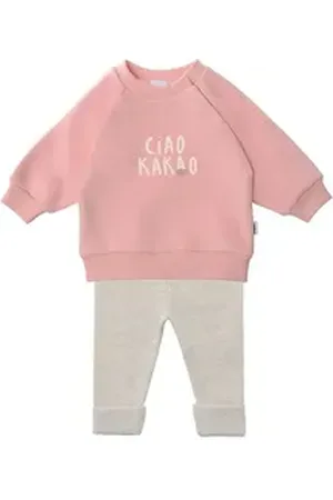 LILIPUT Sweatanzug Ciao Kakao (2-tlg), bestehend aus Leggings und Sweatshirt bunt|grau|rosa 98/104