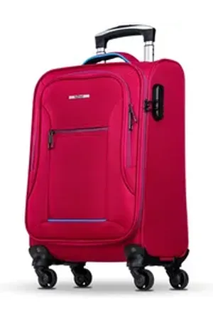 Nowi Trolley Weichschalenkoffer mit Rollen & Zahlenschloss – leicht & robust, Telekopgriff blau|rot 50 cm