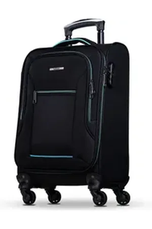 Nowi Trolley Weichschalenkoffer mit Rollen & Zahlenschloss – leicht & robust, Telekopgriff blau|schwarz 50 cm