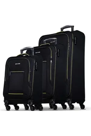 Nowi Trolley Weichschalenkoffer mit Rollen & Zahlenschloss – leicht & robust, Telekopgriff schwarz 189 cm