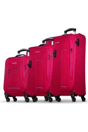 Nowi Trolley Weichschalenkoffer mit Rollen & Zahlenschloss – leicht & robust, Telekopgriff blau|rot 189 cm