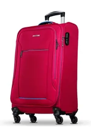 Nowi Trolley Weichschalenkoffer mit Rollen & Zahlenschloss – leicht & robust, Telekopgriff blau|rot 64 cm