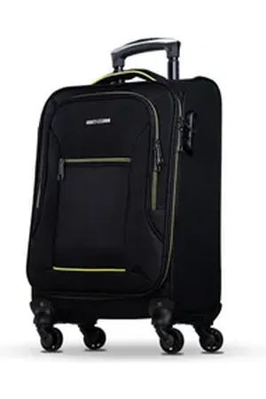 Nowi Trolley Weichschalenkoffer mit Rollen & Zahlenschloss – leicht & robust, Telekopgriff schwarz 50 cm