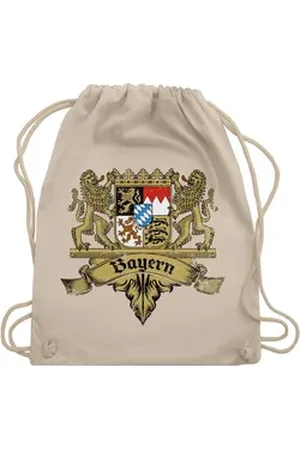 Shirtracer Turnbeutel Bayern Wappen Bayernland Freistaat Bayern, Mode für Oktoberfest Tasche weiß