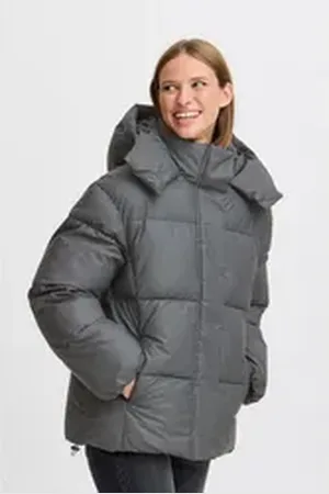 B YOUNG Winterjacke BYAZUA JACKET - gemütliche Winterjacke grau 36