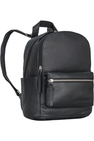 STILORD Cityrucksack "Karolina" Lederrucksack Damen Sportlich schwarz