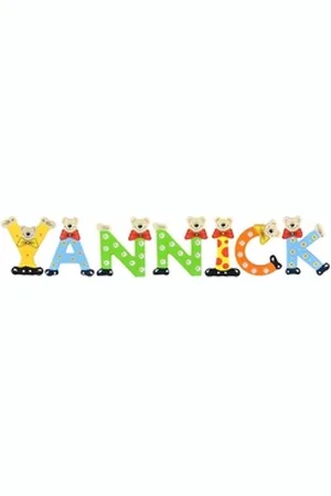 Playshoes Deko-Buchstaben (Set, 7 St), Kinder Holz-Buchstaben Namen-Set "YANNICK" in bunten Farben bunt