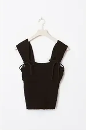 Gina Tricot Shirttop Stylisches Structure Singlet schwarz M