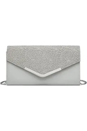MISS LULÙ Abendtasche Elegante Clutch Bag mit Kette für Damen als Umhängetaschen-Modell grau