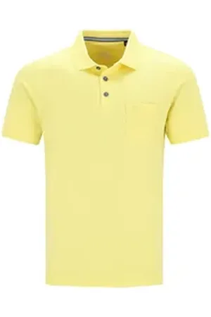 HAJO Poloshirt Pique (1-tlg) Poloshirt - Baumwolle - Atmungsaktiv - Gesäumter Armabschluss gelb 58