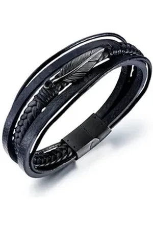 Firetti Armband Schmuck Geschenk Armschmuck Armkette Feder schwarz